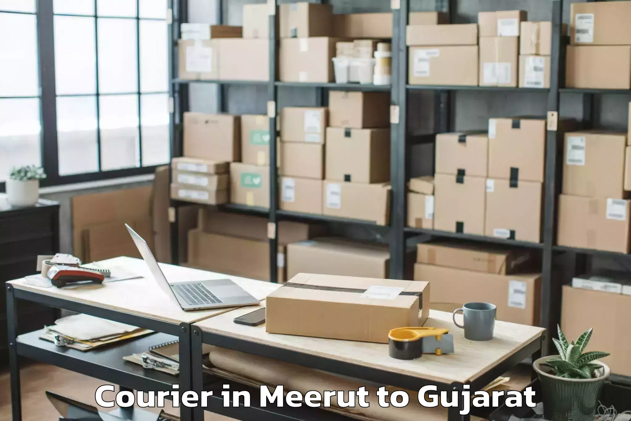 Easy Meerut to Jamjodhpur Courier Booking